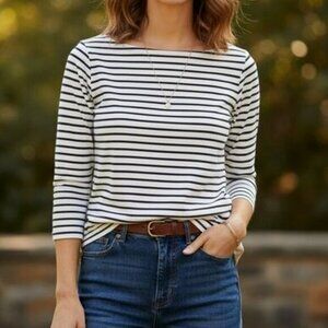Aritzia Babaton Stripe T-shirt Top 3/4 Length sleeve Stretch Cotton Size XS